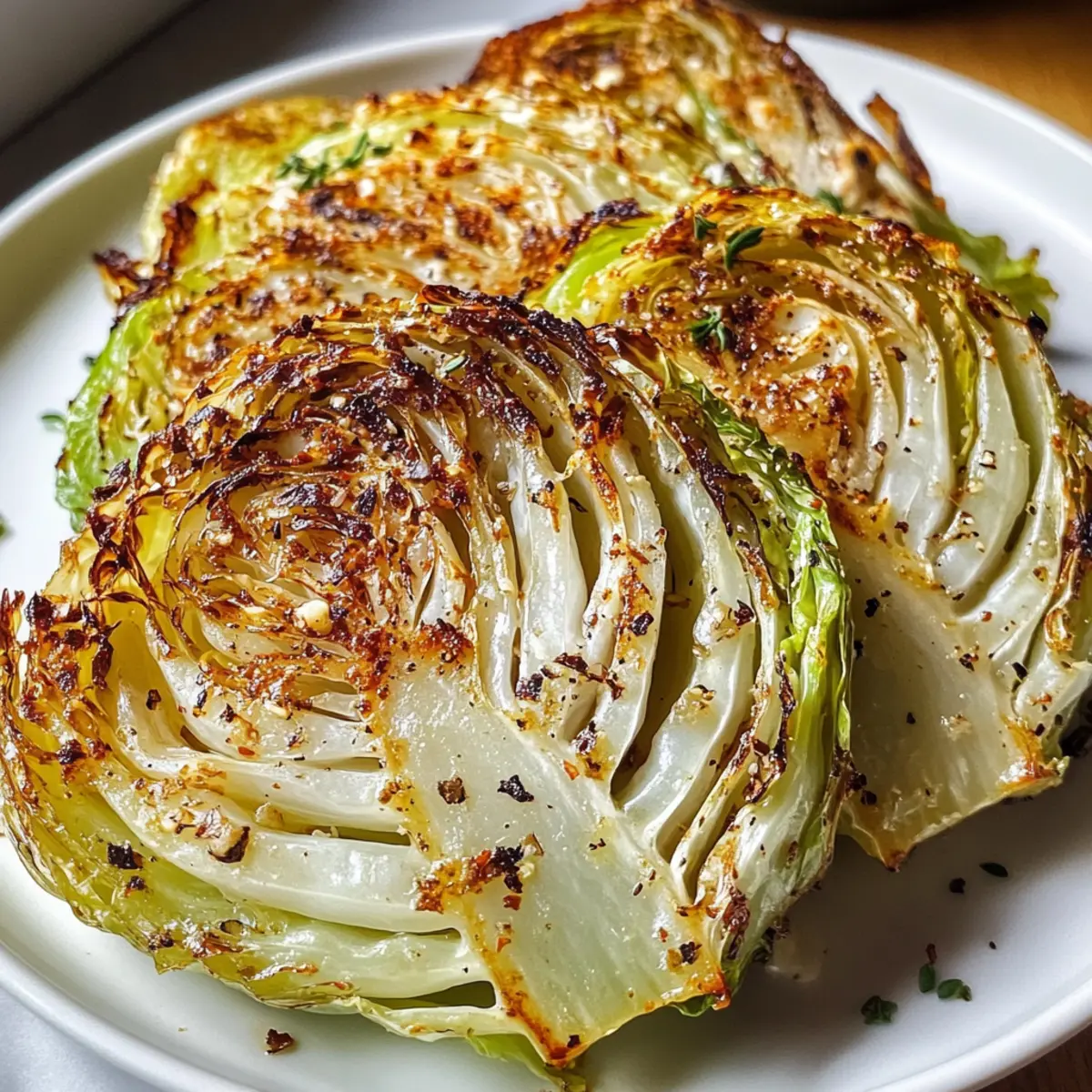 Knusprige geröstete Kohlsteaks mit köstlichem Twist 3 Crispy Roasted Cabbage Steaks Oven or Air Fryer pvrodb