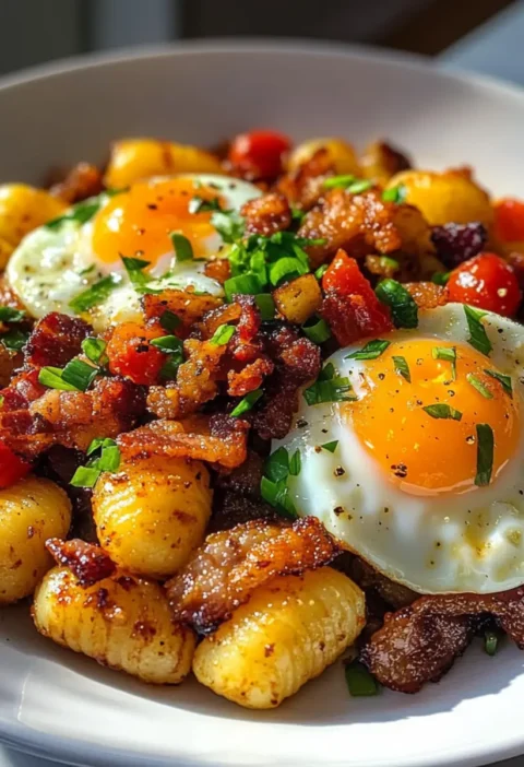 Dein perfektes Frühstück: Gnocchi-Hash mit Ei & Rinderbacon