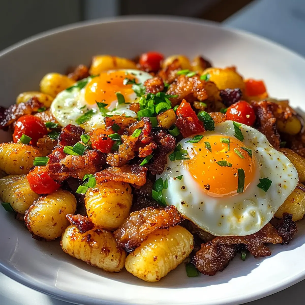 Dein perfektes Frühstück: Gnocchi-Hash mit Ei & Rinderbacon