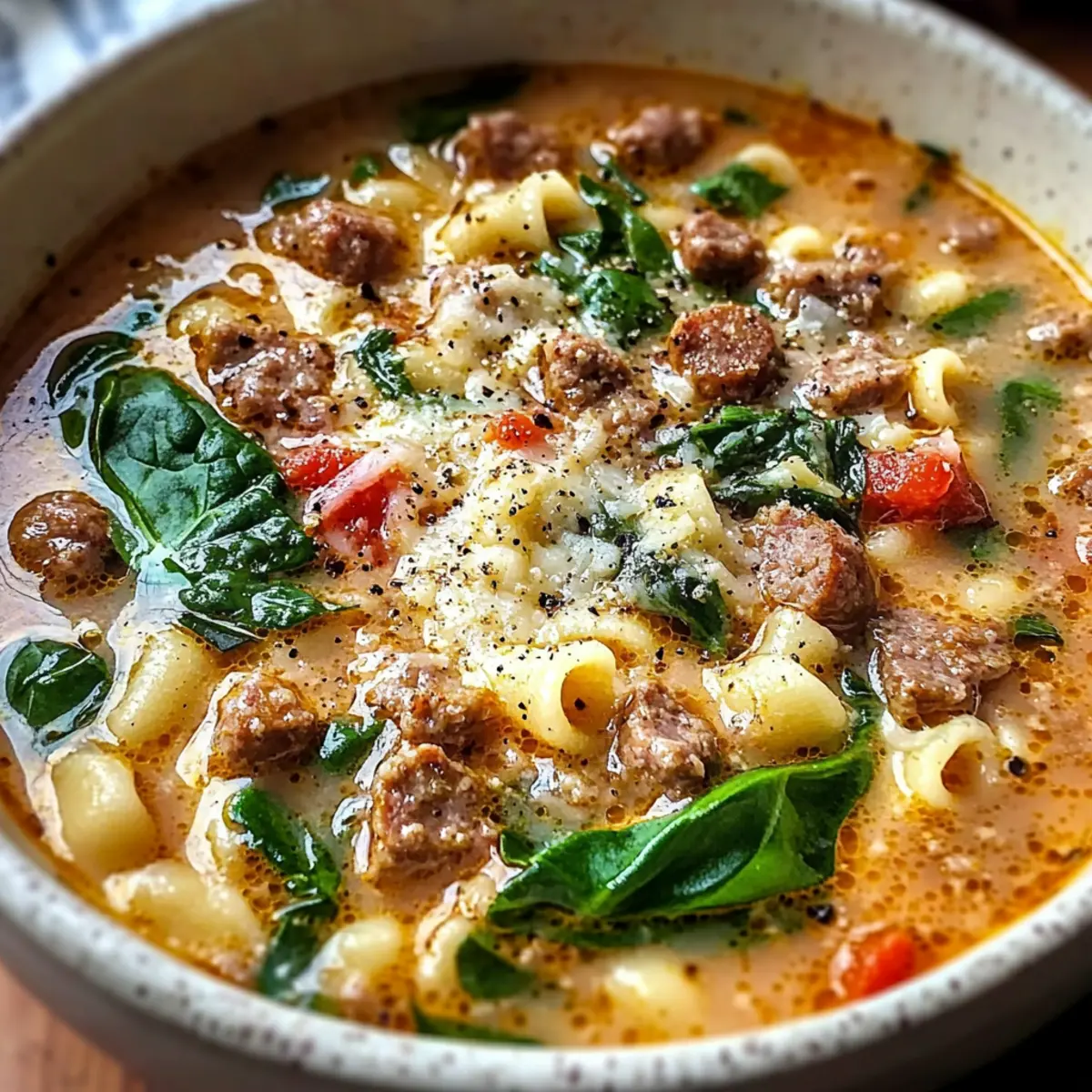 Köstliche Parmesan-Rindfleisch-Wurst-Ditalini-Suppe 4