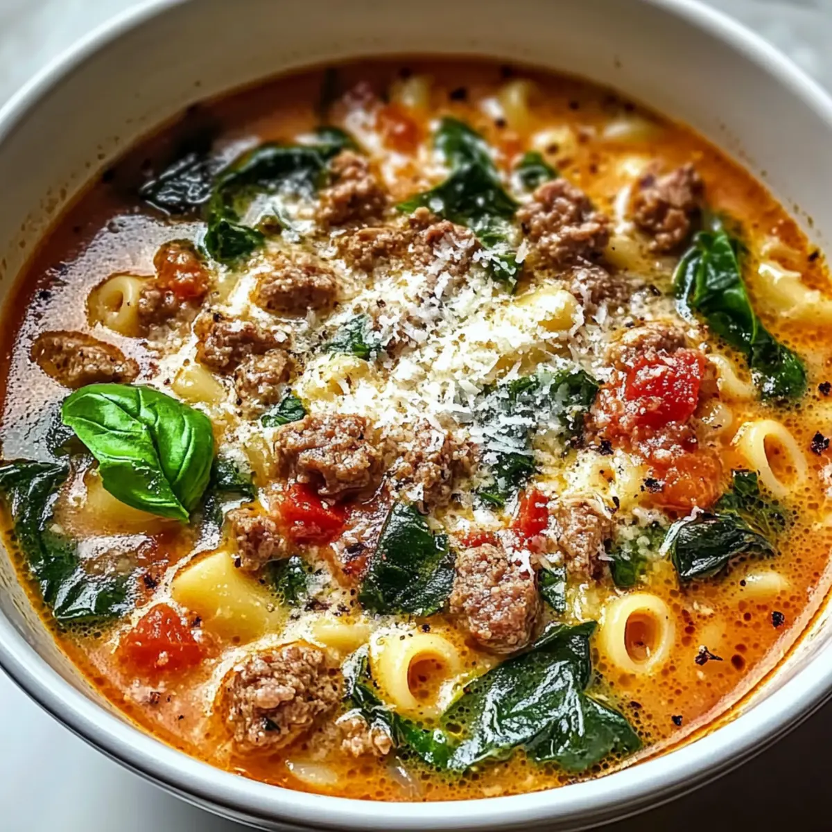 Delicious Parmesan Beef Sausage Ditalini Soup Recipe n6fi2y