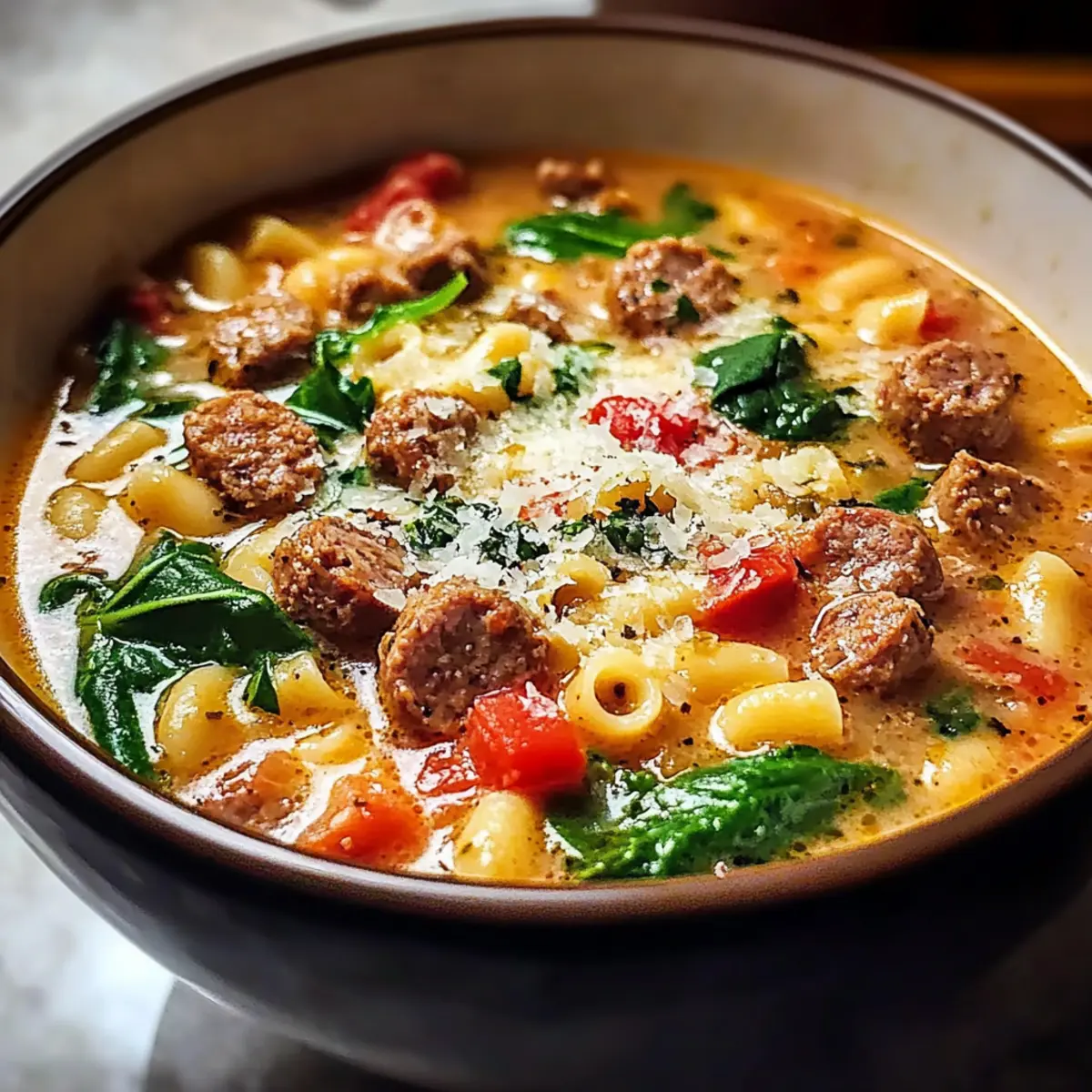 Köstliche Parmesan-Rindfleisch-Wurst-Ditalini-Suppe 5 Köstliche Parmesan-Rindfleisch-Wurst-Ditalini-Suppe Rezept