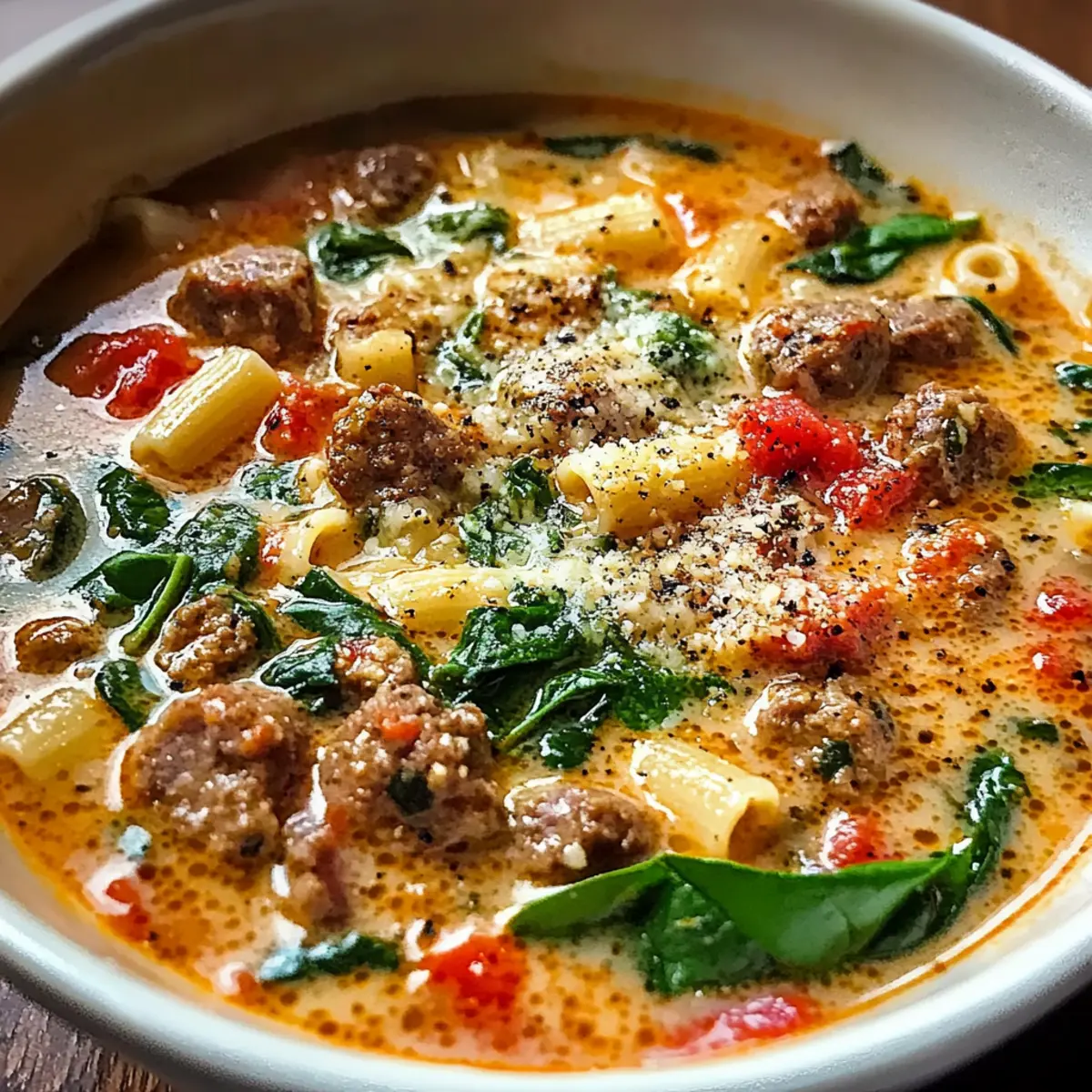 Köstliche Parmesan-Rindfleisch-Wurst-Ditalini-Suppe 2 Delicious Parmesan Beef Sausage Ditalini Soup Recipe y39z11