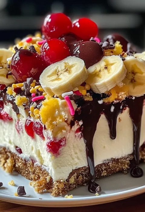 A dream comes true - banana split cake without baking