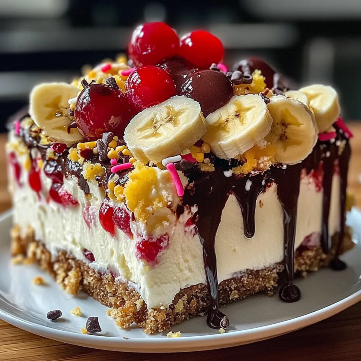 A dream comes true - banana split cake without baking