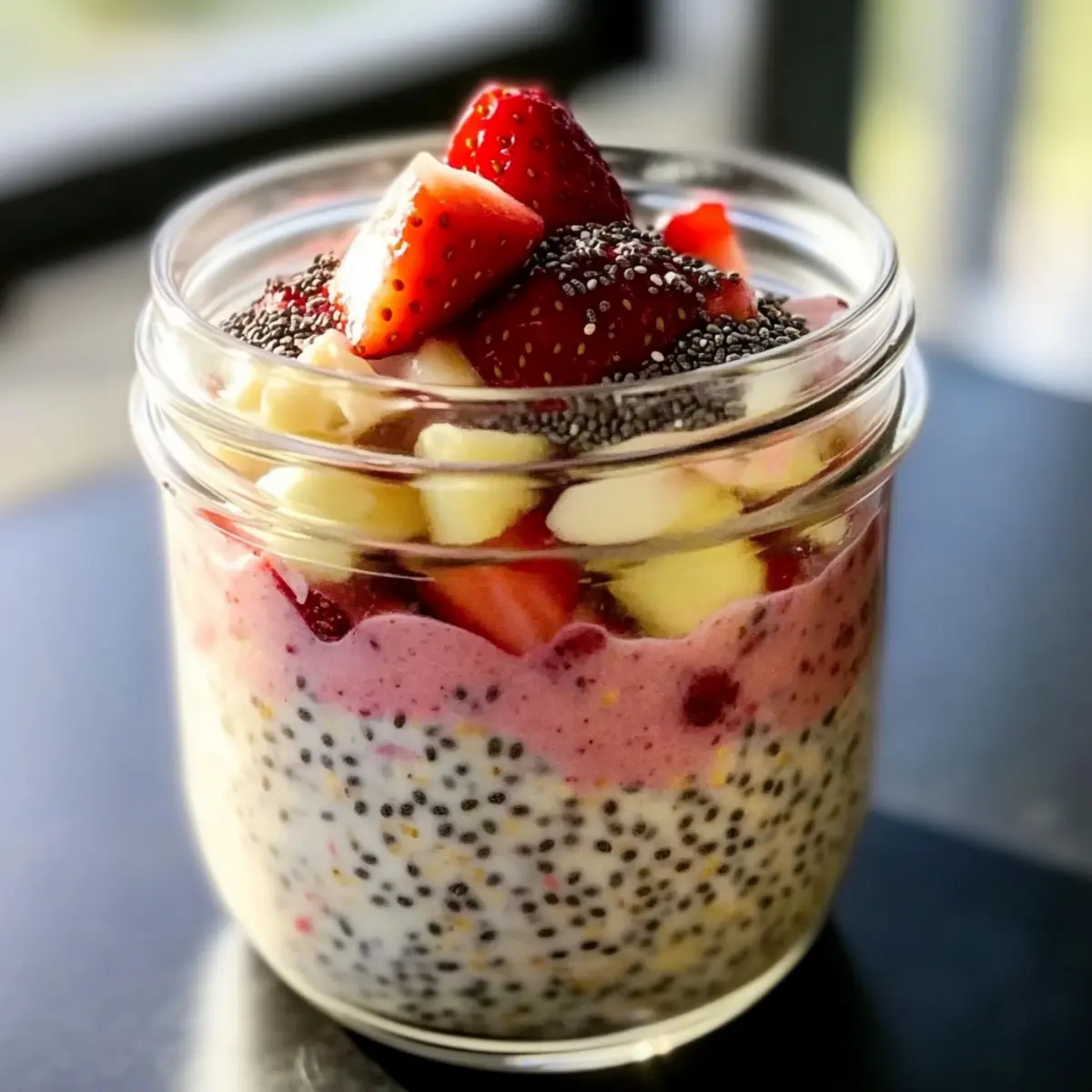 Erdbeer Rhabarber Protein Overnight Oats azgfkb