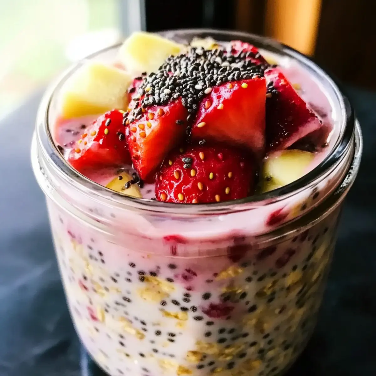 Erdbeer Rhabarber Protein Overnight Oats czi2sv