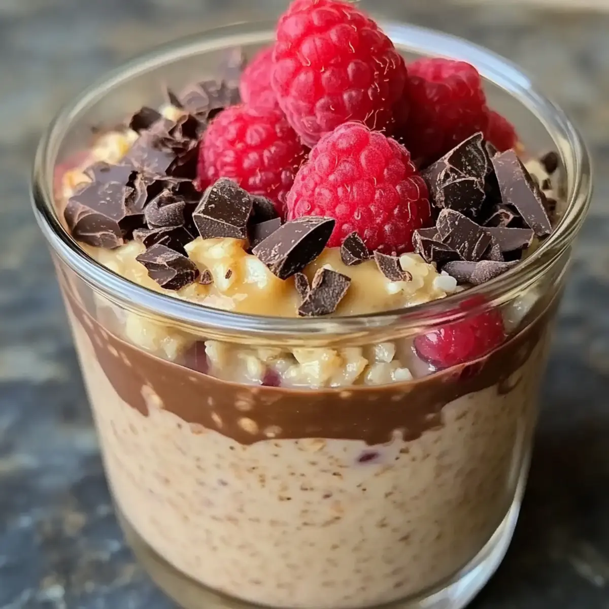 Erdnussbutter Himbeere Schokolade Über Nacht Haferflocken