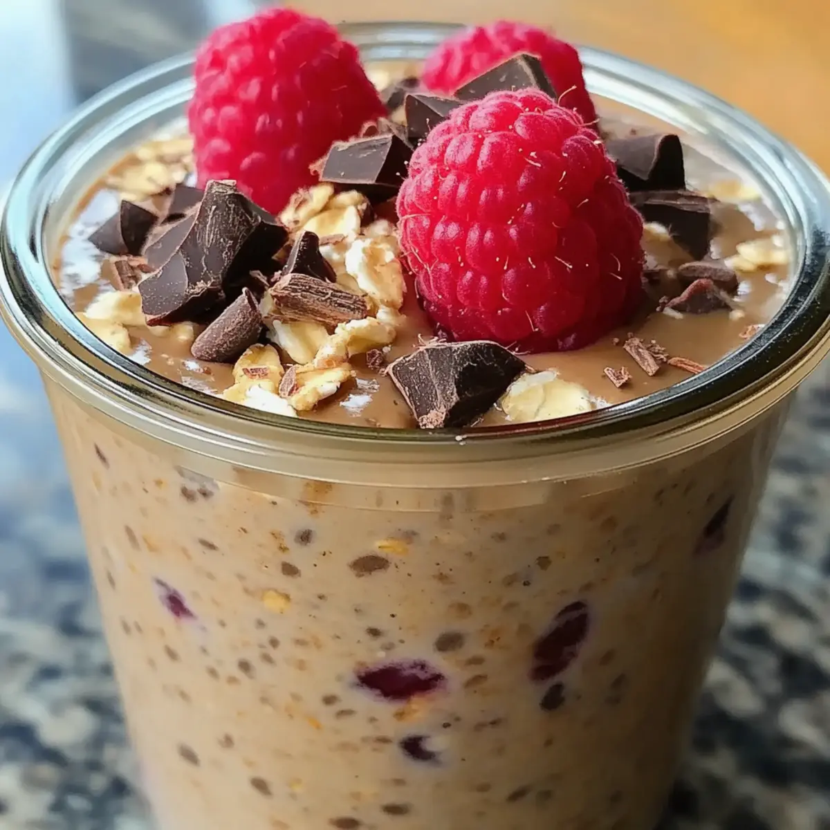 Erdnussbutter Himbeere Schokolade Overnight Oats ws0imk