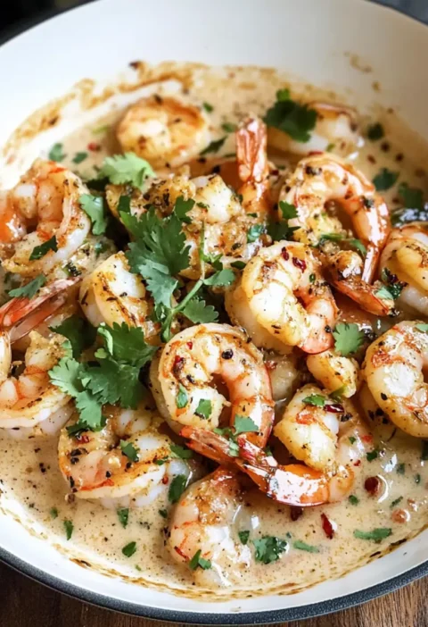 Knoblauchgarnelen in Kokosmilch