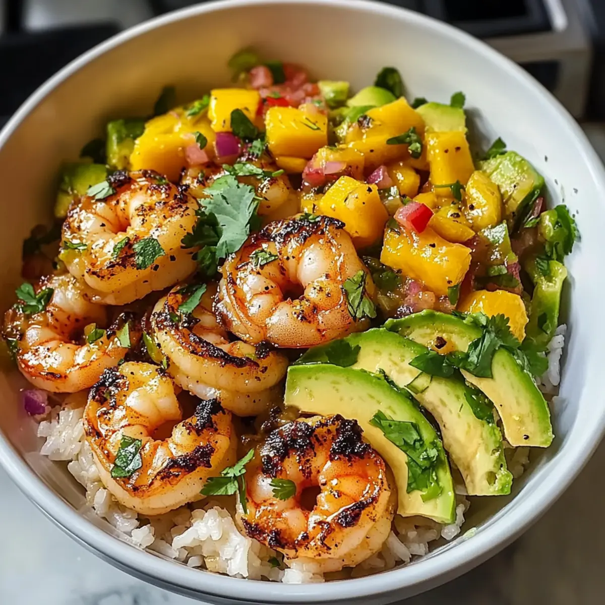 Garnelen- und Avocado-Bowls mit Mango-Salsa
