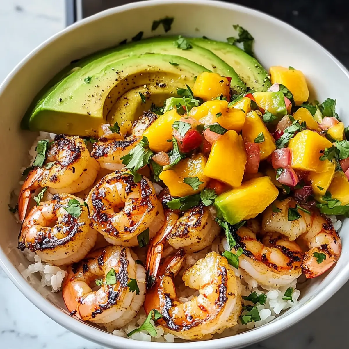 Garnelen und Avocado Bowls mit Mango Salsa rj0jgp