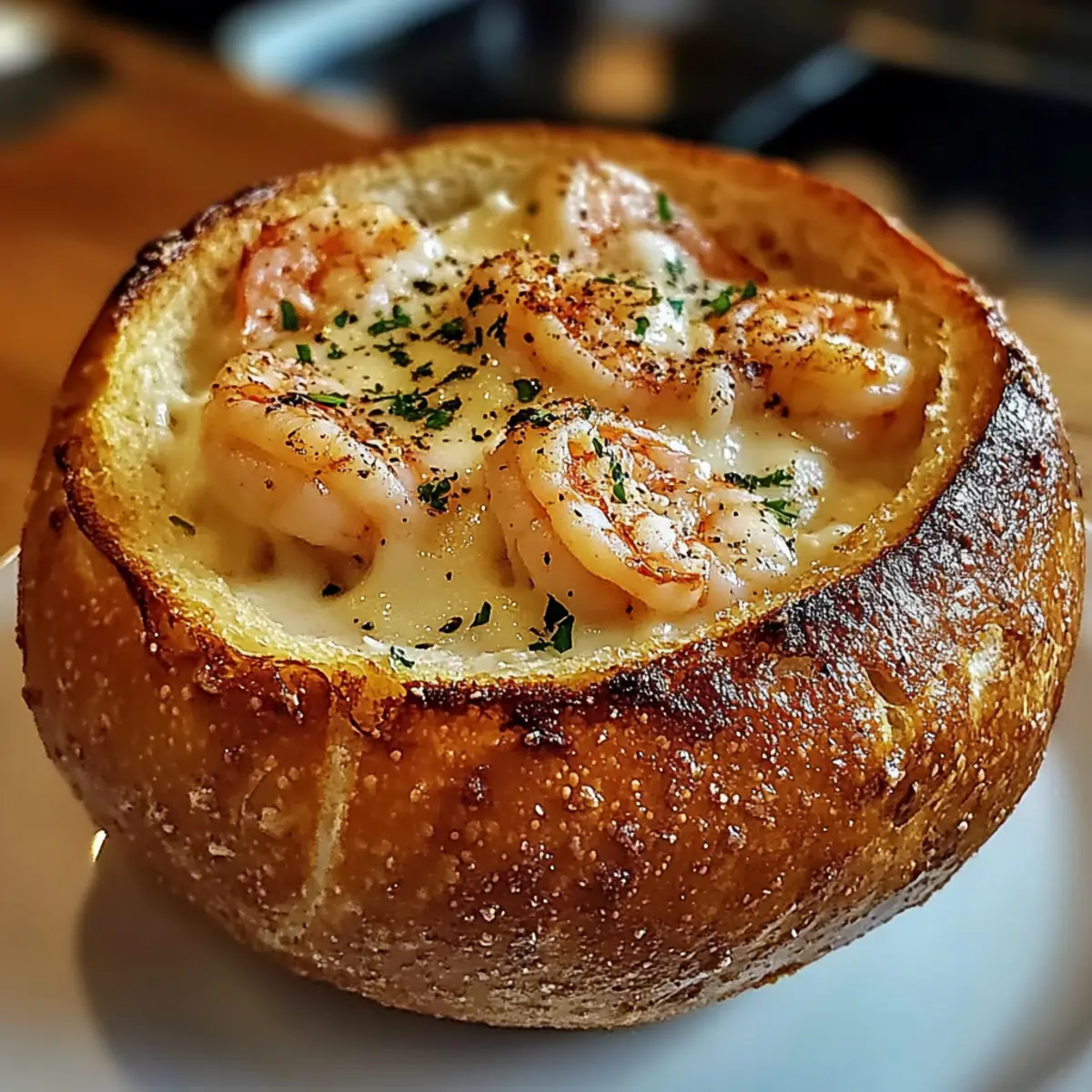 GefA¼llter MeeresfrA¼chte Brotlaib anwlnt