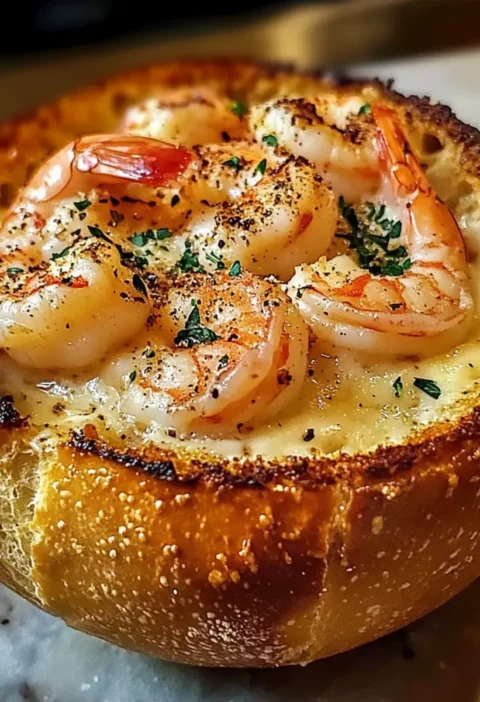 Gefüllter Meeresfrüchte-Brotlaib