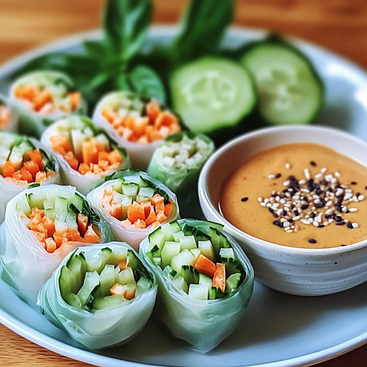 Geniale Leckere Sommerrollen mit Erdnussdip