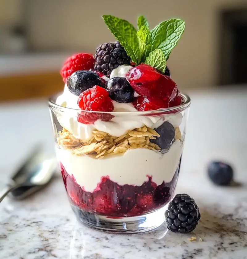 Gesunde Berry-Delight im Glas - Low Carb Genuss 1 Healthy layered dessert with berries - fruity-light low carb dessert
