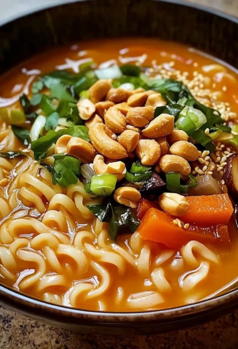 Gochujang Erdnuss Nudelsuppe