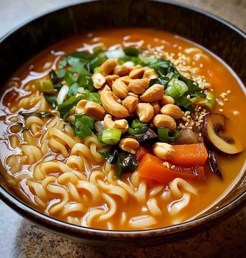 Gochujang Erdnuss Nudelsuppe schnell und einfach machen 1 Gochujang Erdnuss Nudelsuppe
