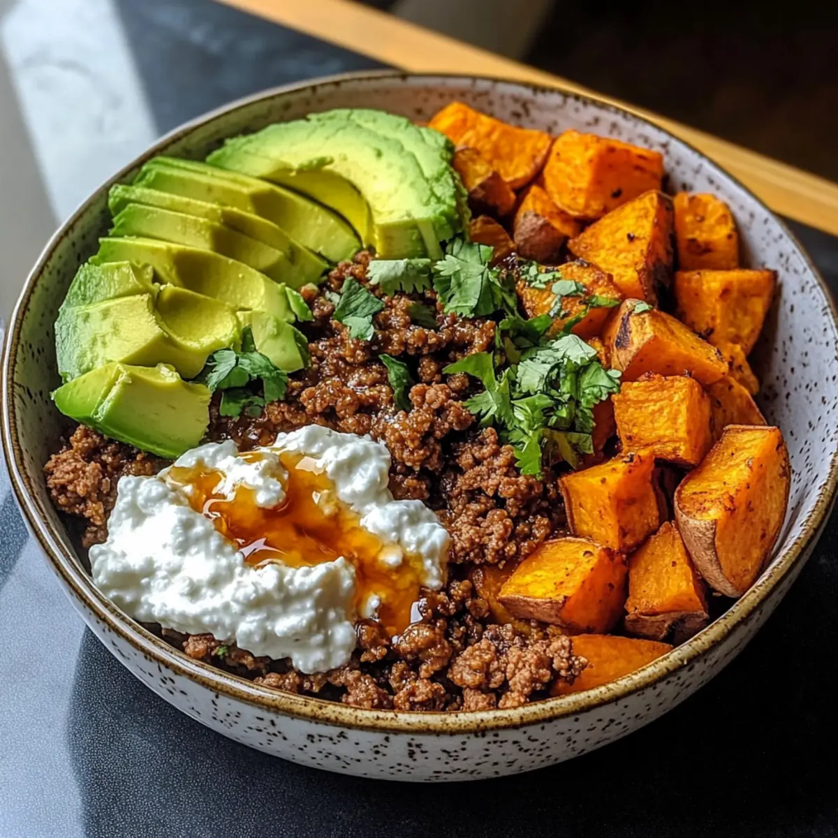 Rinderhackfleisch Hot Honey Schüssel für die ganze Familie 4 Ground Beef Hot Honey Bowl qydeee