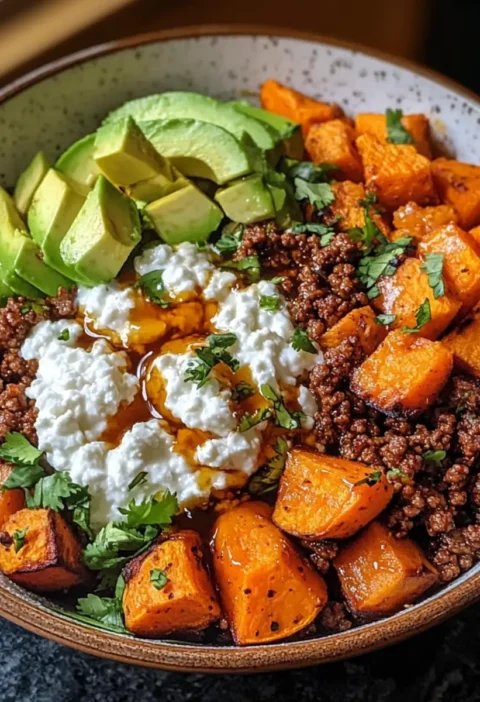 Rinderhackfleisch Hot Honey Schüssel