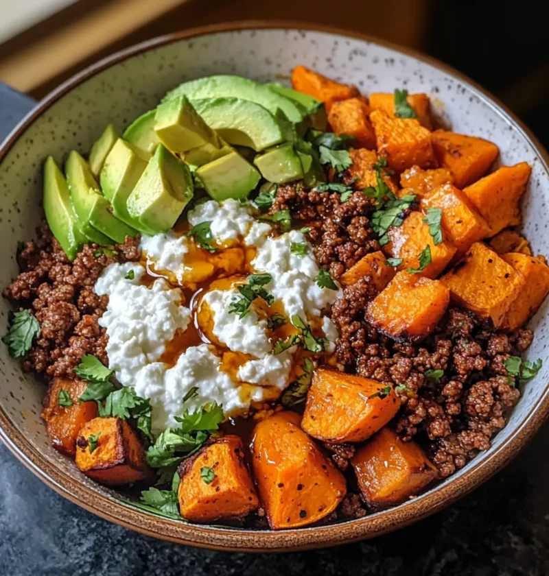 Rinderhackfleisch Hot Honey Schüssel für die ganze Familie 1 Rinderhackfleisch Hot Honey Schüssel