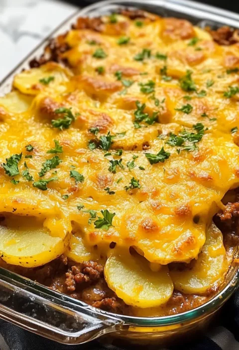 Rinderhackfleisch- und Kartoffelauflauf Rezept Zutaten: - 500 g Rinderhackfleisch - 1 Zwiebel, gewürfelt - 3-4 mittelgroße Kartoffeln, geschält und in Scheiben geschnitten - 200 ml Brühe - 200 g geriebener Käse - Salz - Pfeffer - Paprika - Olivenöl Anleitung: 1. Den Ofen auf 180°C vorheizen. 2. Das Olivenöl in einer Pfanne erhitzen und die Zwiebel anbraten, bis sie weich ist. 3. Das Rinderhackfleisch hinzufügen und braten, bis es durchgegart ist. Mit Salz, Pfeffer und Paprika würzen. 4. Eine Auflaufform einfetten und die Hälfte der Kartoffelscheiben gleichmäßig auf dem Boden verteilen. 5. Die Fleisch-Zwiebel-Mischung darübergeben und dann die restlichen Kartoffeln darauflegen. 6. Die Brühe gleichmäßig über den Auflauf gießen und mit geriebenem Käse bestreuen. 7. Den Auflauf für 45-60 Minuten im Ofen backen, bis die Kartoffeln weich sind und der Käse goldbraun ist. 8. Aus dem Ofen nehmen und einige Minuten ruhen lassen, bevor servierv.