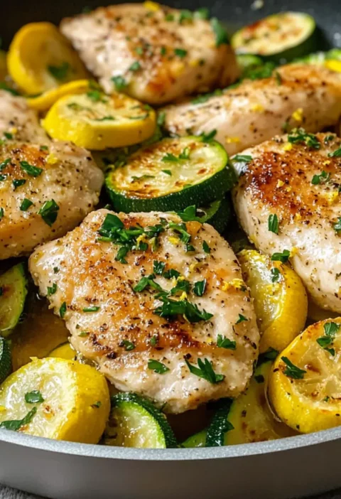 Gesunde Hähnchenbrust mit Zucchini und Kürbis – Leicht, frisch und voller Geschmack