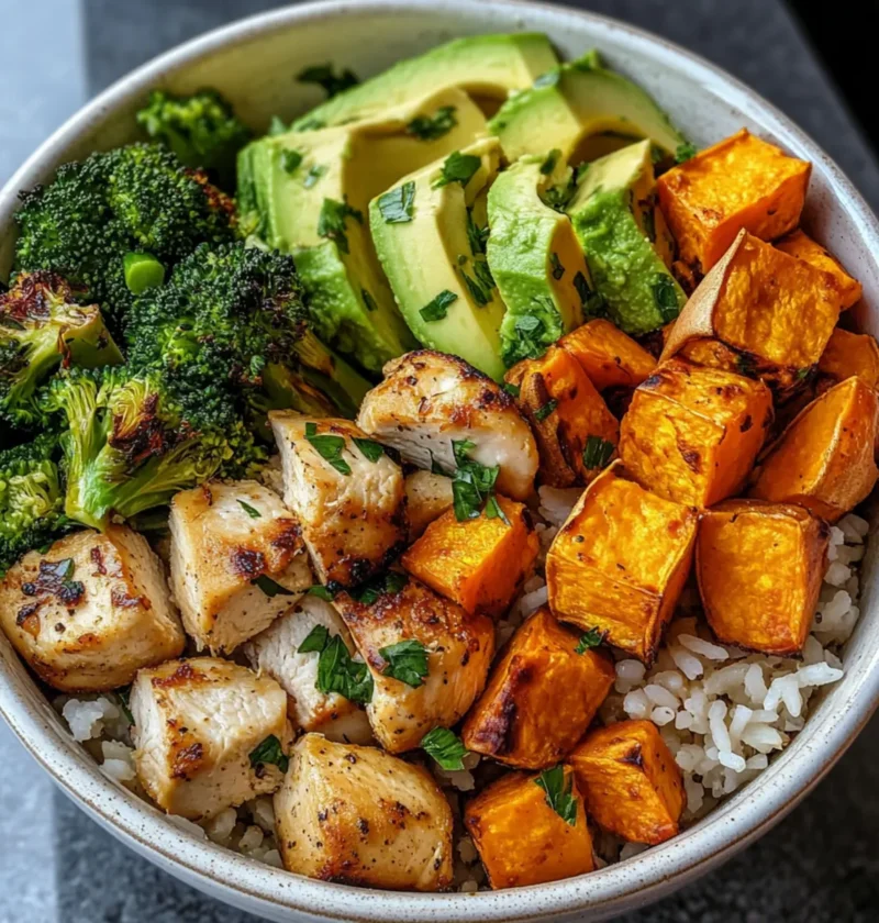 Gesunde Hähnchen- und Süßkartoffel-Reis-Schüssel 33 Gesunde Hähnchen- und Süßkartoffel-Reis-Schüssel Rezept