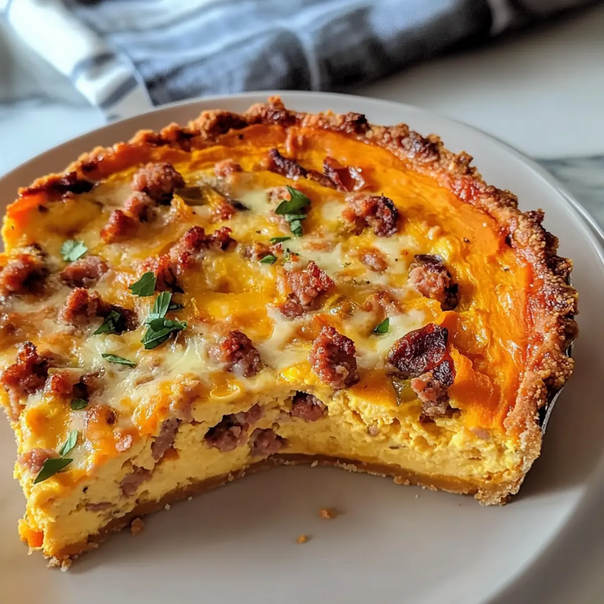 Hausgemachter Süßkartoffel-Quiche mit gemahlenem Truthahn 4