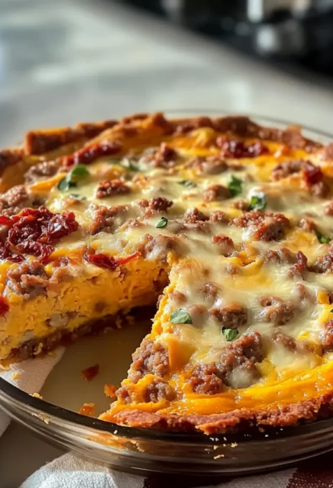 Hausgemachter Süßkartoffel-Quiche mit gemahlenem Truthahn