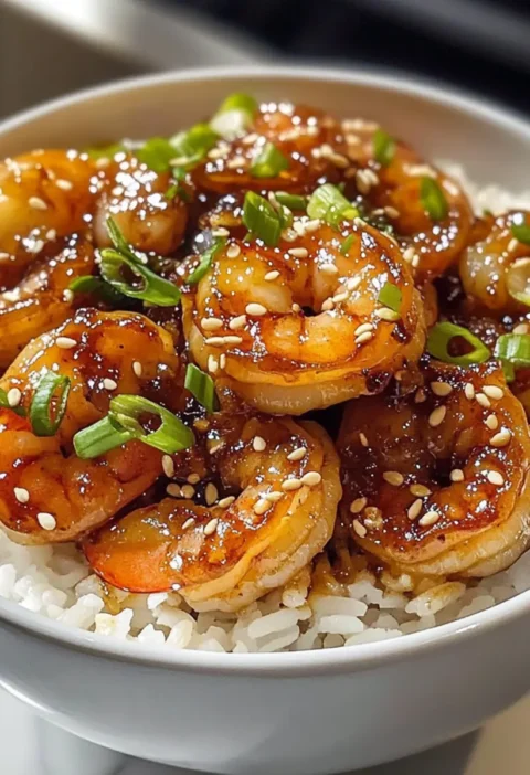 Honig Knoblauch Garnelen Reis Schüssel