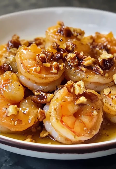 Honig-Walnuss-Garnelen