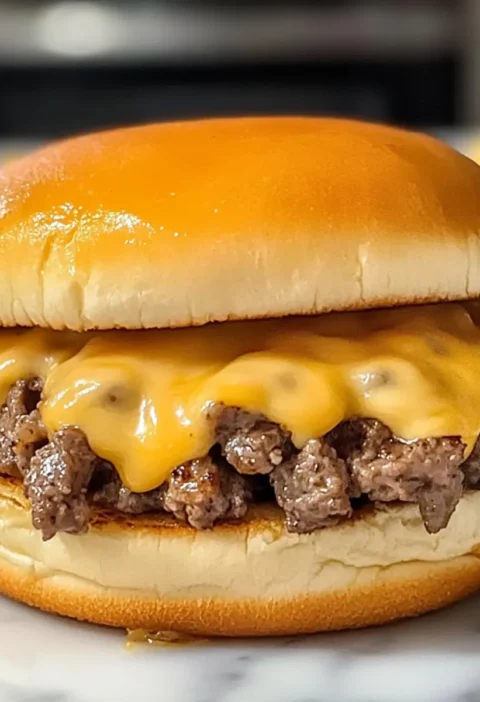 Instant Pot Rindfleisch und Cheddar Sandwiches mit würziger Käsesauce Rezept