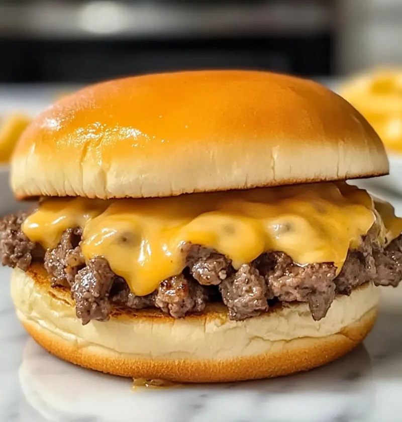 Instant Pot Rindfleisch und Cheddar Sandwiches mit würziger Käsesauce Rezept