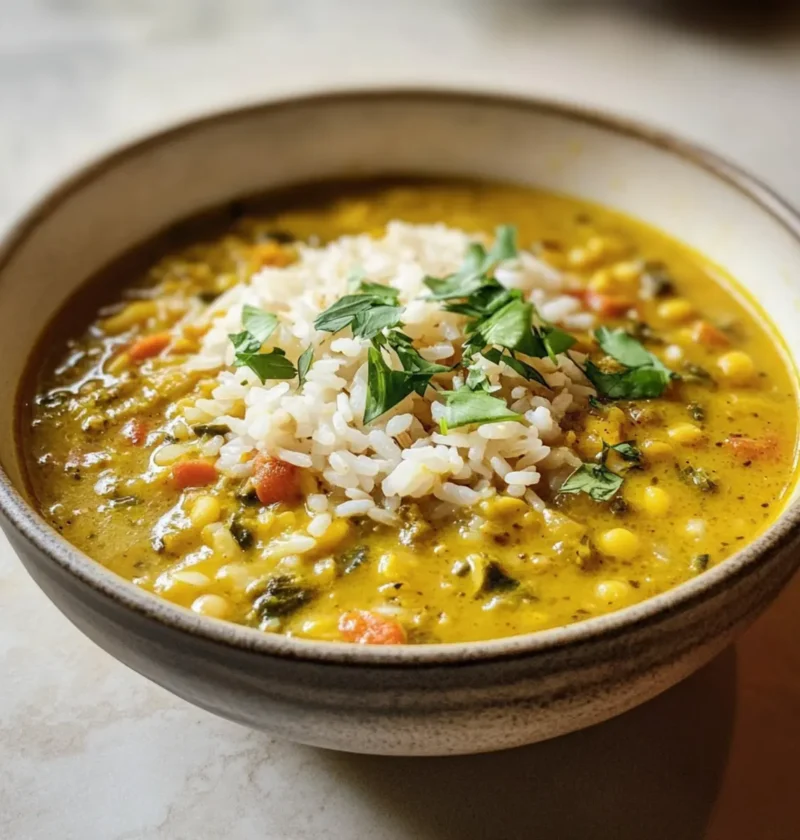 Kitchari-Suppe mit Reis und Mung Dal – Sanft, Nährend und Einfach