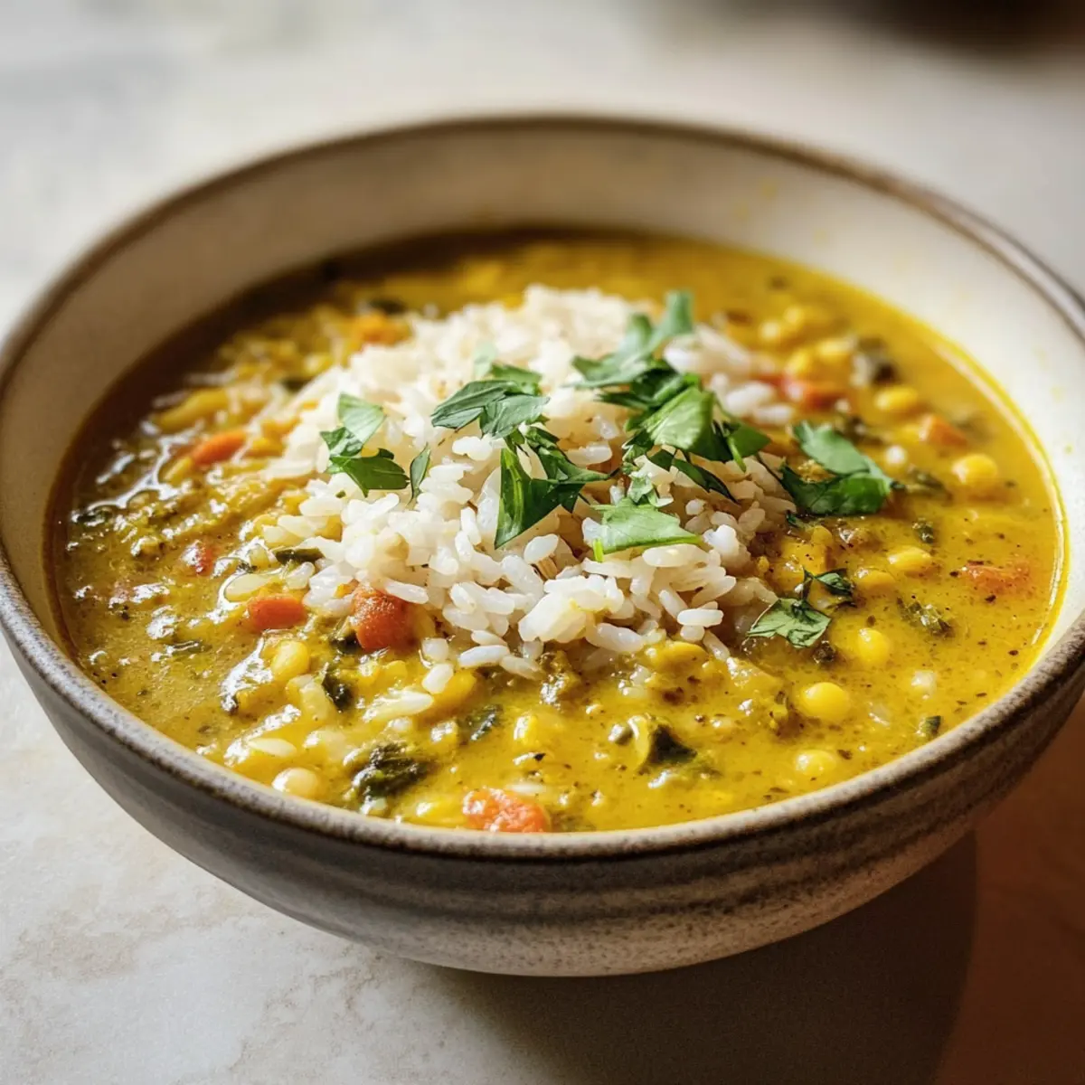 Kitchari-Suppe mit Reis und Mung Dal – Sanft, Nährend und Einfach