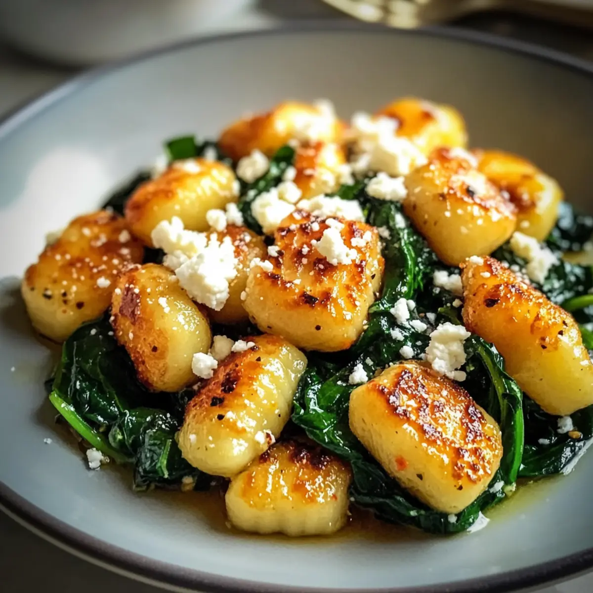 Knusprige Gnocchi mit Spinat Feta So einfach lecker y3uqrl
