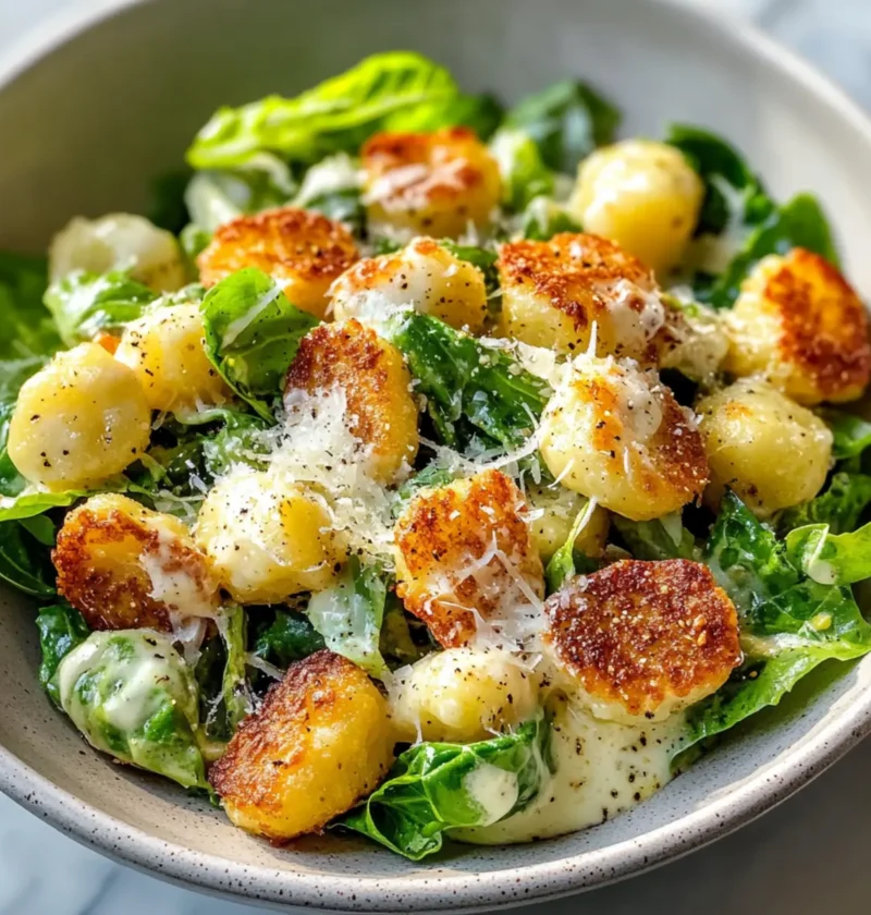Crispy Gnocchi Caesar Salad mit Zitronen-Dressing 1 Crispy Gnocchi Caesar Salad with Lemon Dressing