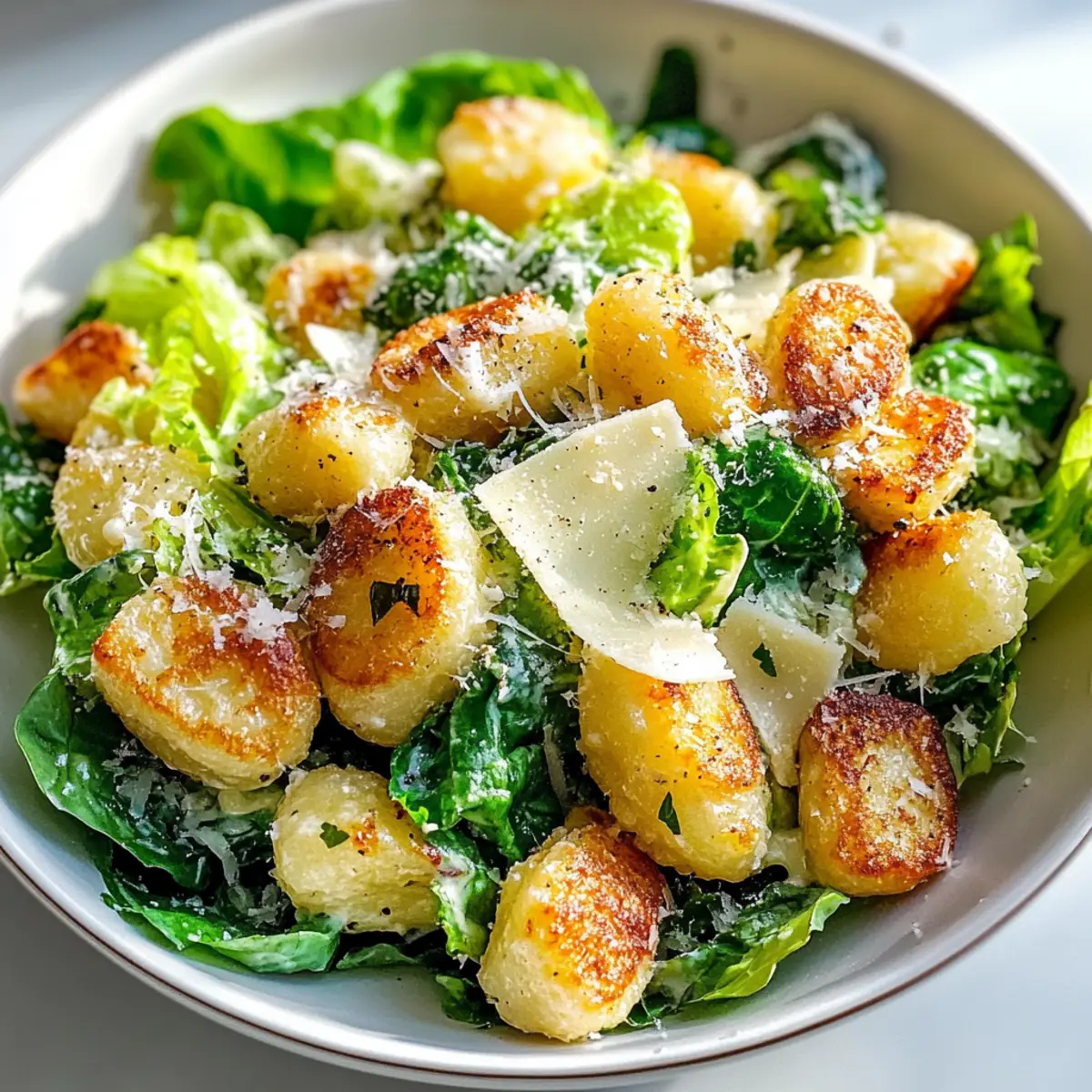 Crispy Gnocchi Caesar Salad mit Zitronen-Dressing 3 Knuspriger Gnocchi Caesar Salat mit Zitronendressing ykqiqe
