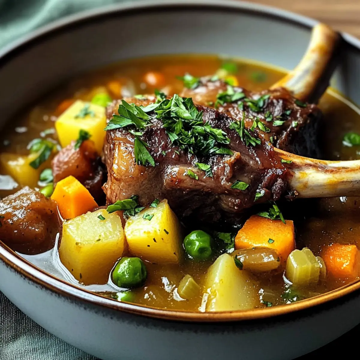 Lammhaxen mit Fenchel und Gemüsesuppe genießen 2