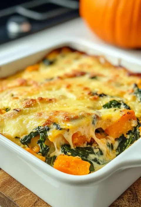 Low Carb Kürbis Spinat Auflauf