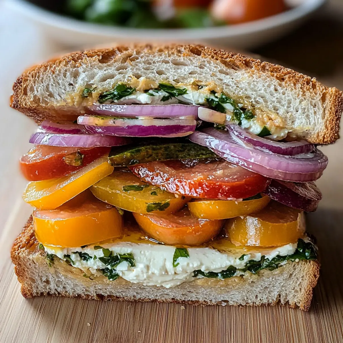 Marinierter Tomatensandwich mit cremigem Aufstrich 2 Marinated Tomato Sandwich e7lumh