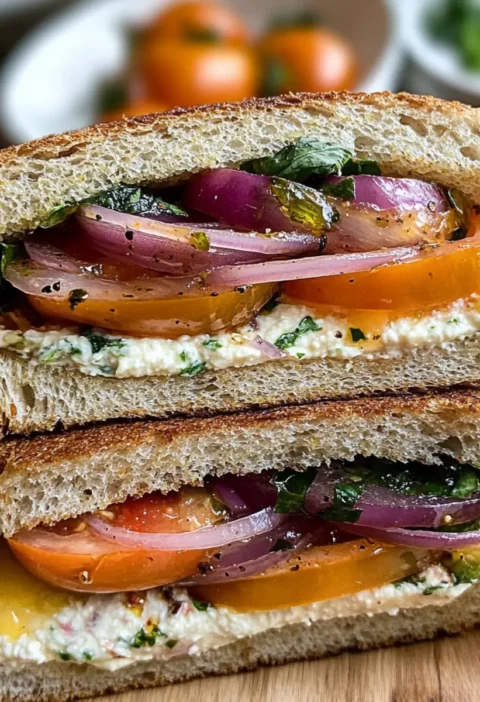 Marinierter Tomatensandwich