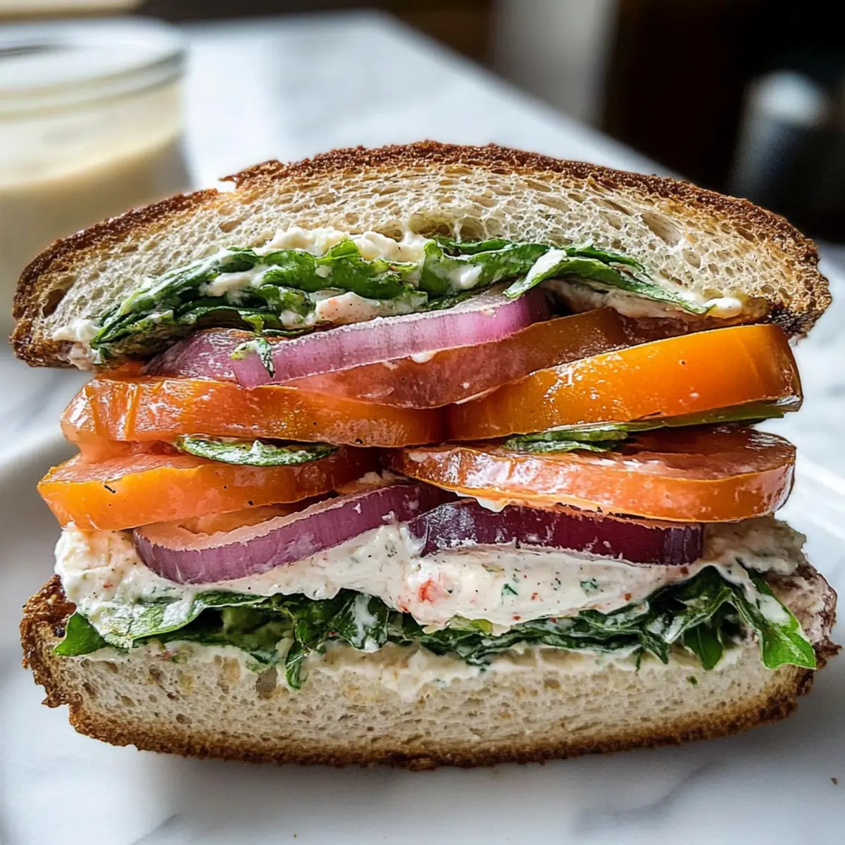 Marinierter Tomatensandwich mit cremigem Aufstrich 3 Marinated Tomato Sandwich ta0eng