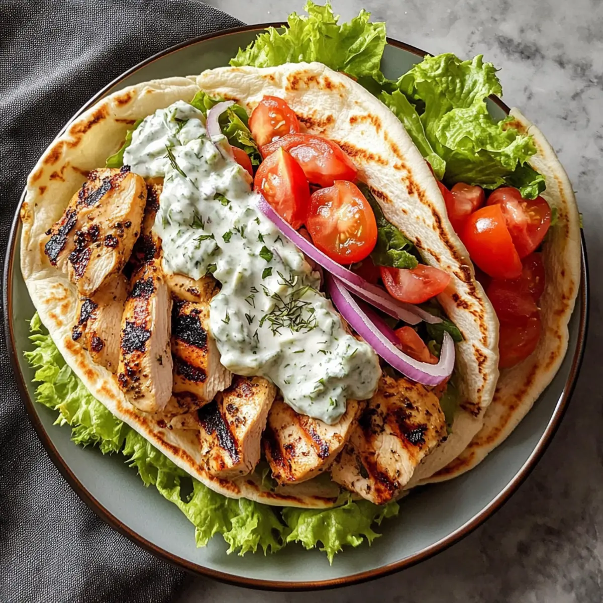 Mediterrane Hähnchen-Gyros mit Feta-Tzatziki schnell genießen 5 Mediterrane Hähnchen-Gyros mit cremigem Feta-Tzatziki