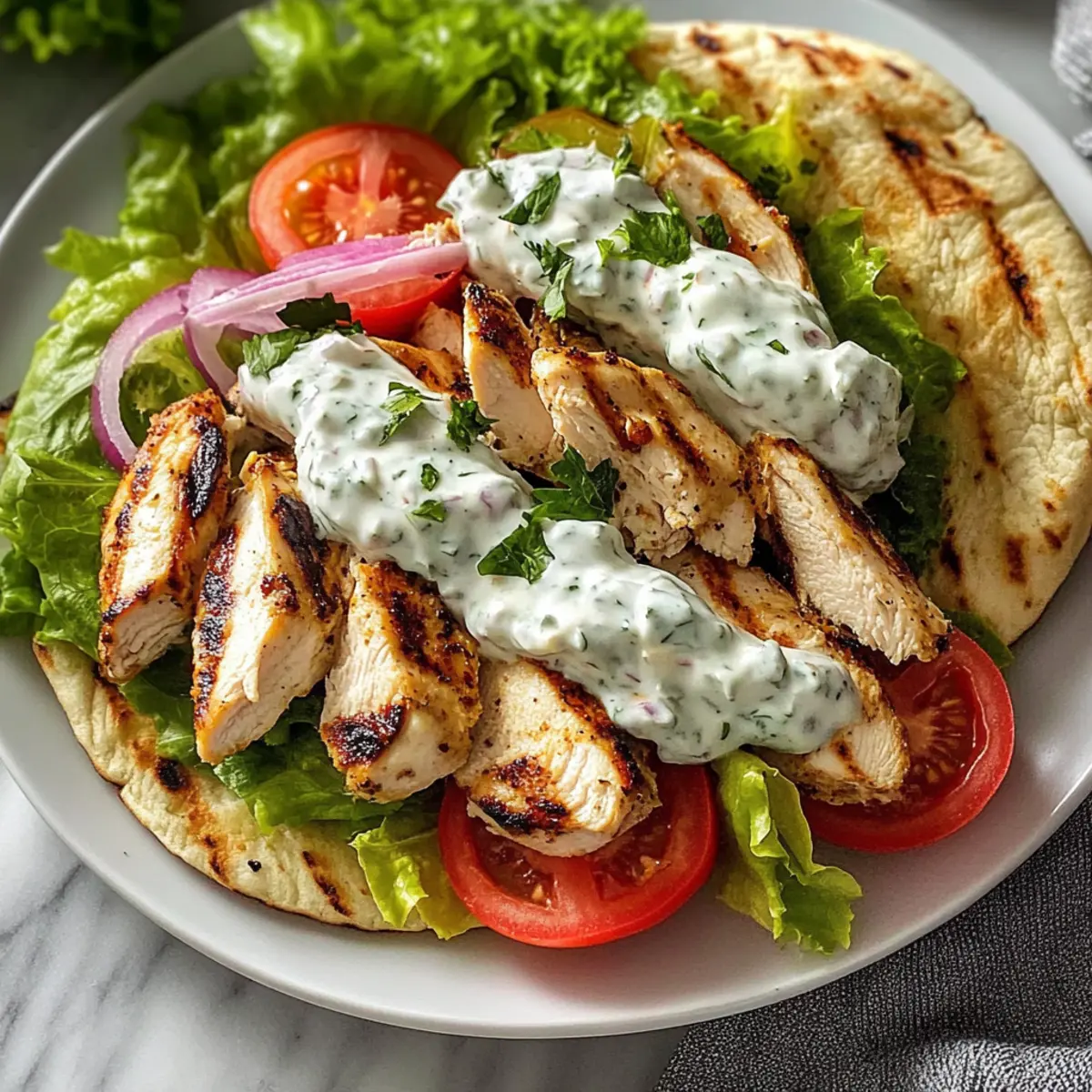 Mediterrane Hähnchen-Gyros mit Feta-Tzatziki schnell genießen 4 Mediterranean Chicken Gyros with Creamy Feta Tzatziki idrqp9
