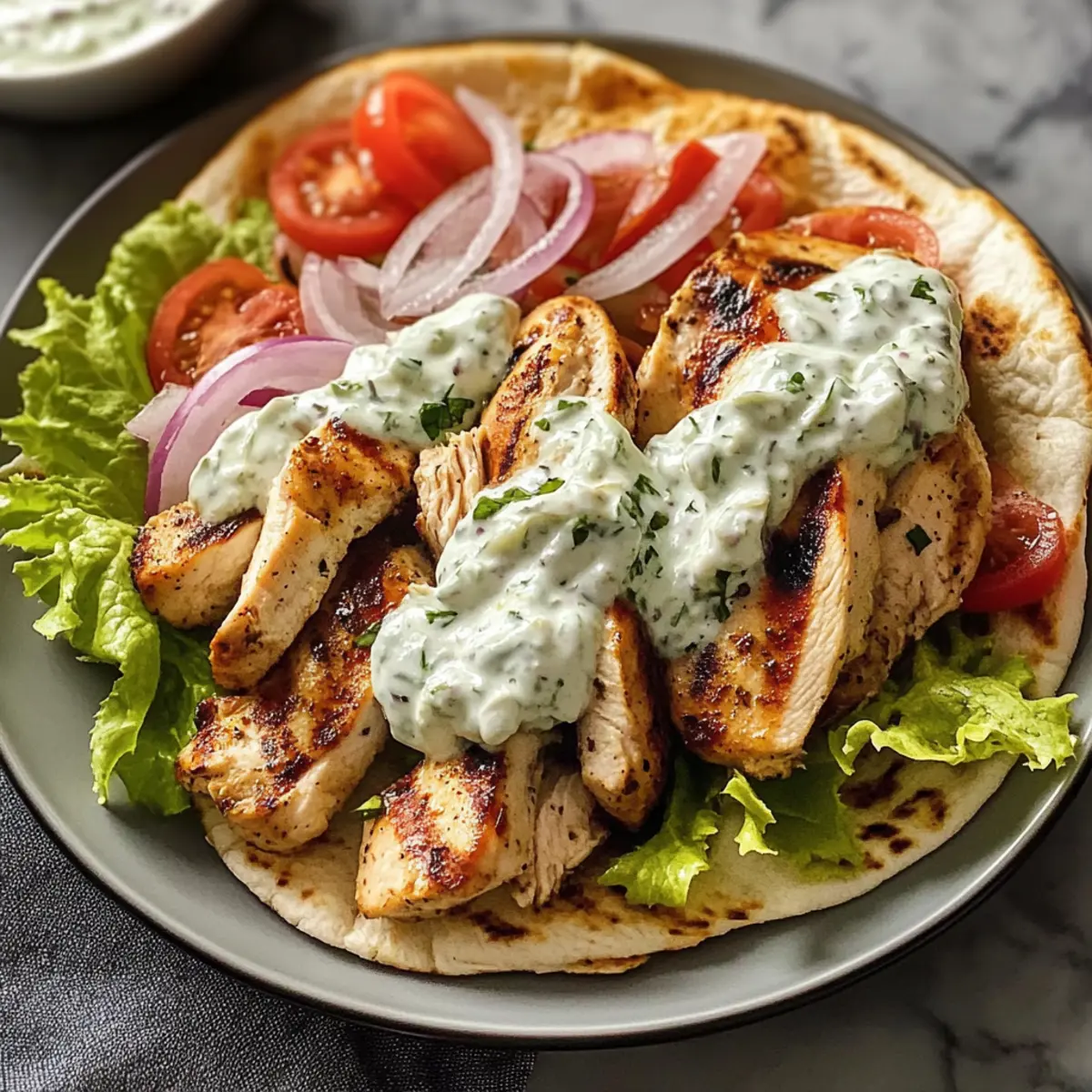 Mediterrane Hähnchen-Gyros mit Feta-Tzatziki schnell genießen 2 Mediterranean Chicken Gyros with Creamy Feta Tzatziki njbdg3