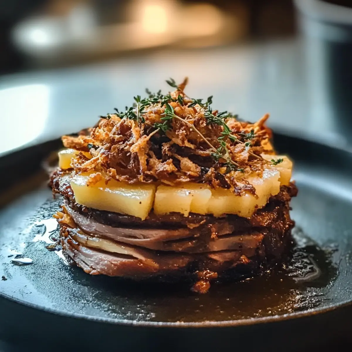 Mini-Ente-Confit-Parmentier für Gourmet-Liebhaber 2 Mini Duck Confit Parmentier with Potato Chantilly Thyme Ash m3p0ub