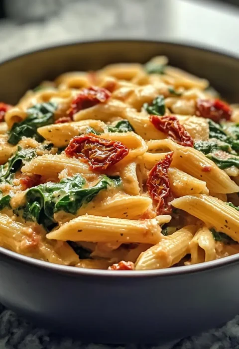 Eintopf Spinat Tomaten Pasta