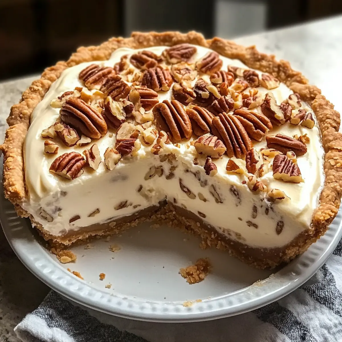 Pekannusscremetorte Rezept Zutaten: - 1 Kuchenkruste - 1 Tasse Pekannüsse, gehackt - 1 Tasse brauner Zucker - 1/2 Tasse Zucker - 1/2 Tasse Maisbrei - 1/2 Tasse Butter, geschmolzen - 4 Eier - 1 Teelöffel Vanilleextrakt - 1 Teelöffel Salz - 1 Tasse Schlagsahne (optional) Anleitung: 1. Ofen auf 175 Grad Celsius vorheizen. 2. In einer Schüssel Pekannüsse, braunen Zucker, Zucker, Maisbrei, geschmolzene Butter, Eier, Vanilleextrakt und Salz vermengen. 3. Die Mischung in die Kuchenkruste gießen. 4. 60-70 Minuten backen, bis die Füllung fest ist. 5. Abkühlen lassen und nach Belieben mit Schlagsahne servieren.